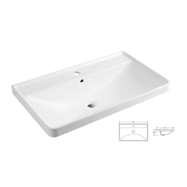 Тумба подвесная Azario с раковиной Ника 80 с раковиной Monte 80 (CS00080145)