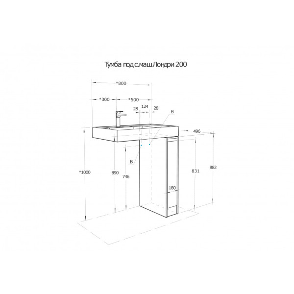 Тумба напольная Aquaton Лондри 180x496x882 белый (1.A236.1.01L.H01.0)