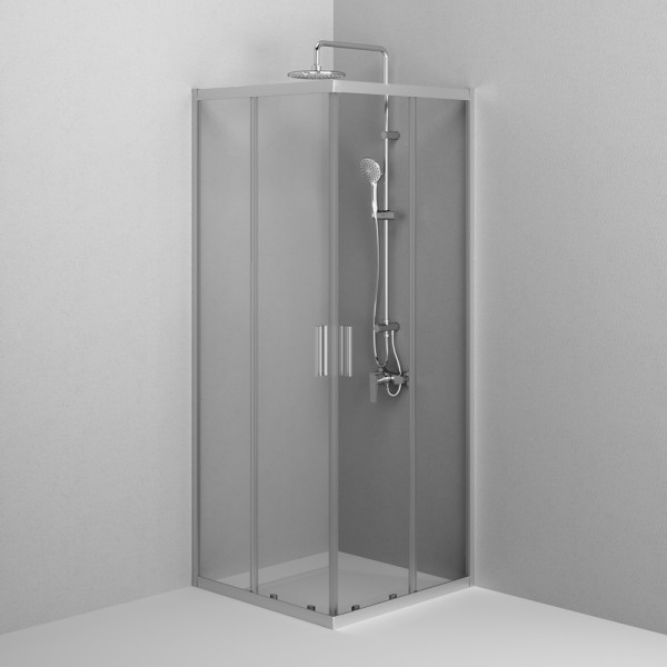 Душевой уголок AM.PM Gem 80x80x195 стекло прозрачное, профиль хром матовый (W90G-403-8080-MT)