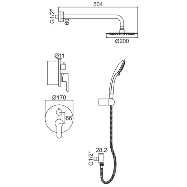 Система душевая Ledeme (L2403-2) Система душевая Ledeme (L2403-2)