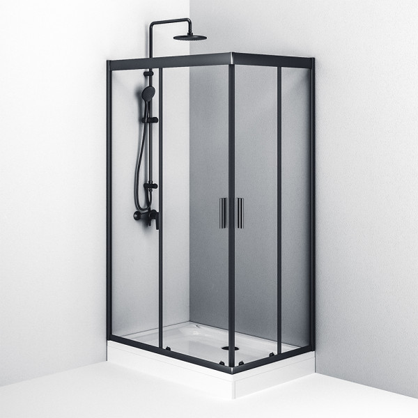 Душевой уголок AM.PM Gem 80x120x190 стекло прозрачное, профиль черный матовый (W90G-404-120280-BT)