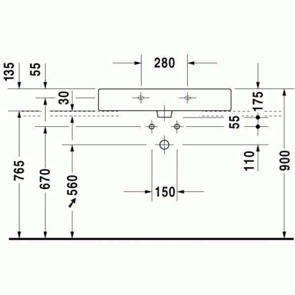 Раковина подвесная Duravit Vero 045480 800х470 (0454800000)