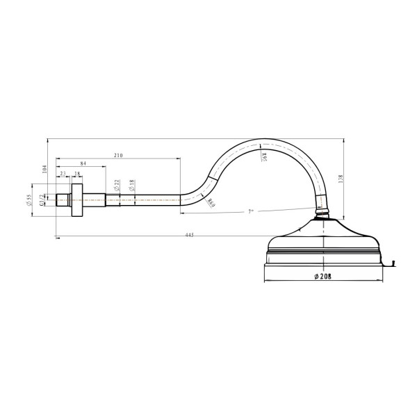 Верхний душ Boheme Medici 20,8 см бронза (413)