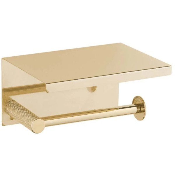 Держатель для туалетной бумаги Boheme Uno Gold с крышкой золото (10971-G)