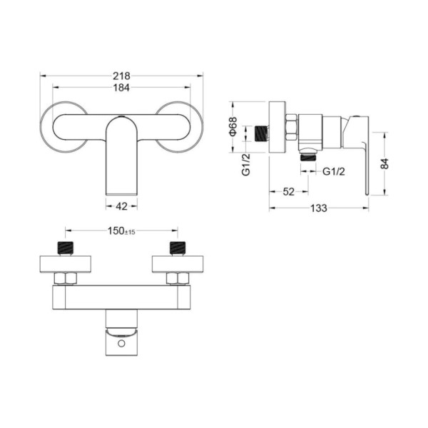 Смеситель для душа Aquatek Лира черный матовый (AQ1460MB)