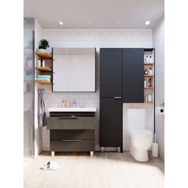 Шкафчик зеркальный 1Marka Gaula 800*150*800 Черный (У92543) Шкафчик зеркальный 1Marka Gaula 800*150*800 Черный (У92543)