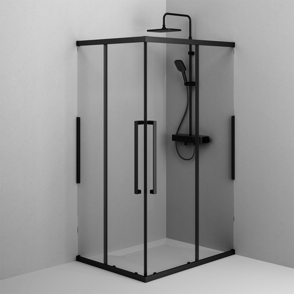 Душевой уголок AM.PM Func 117,8x77x200 стекло прозрачное, профиль черный матовый (W84G-403-12080-BТ)