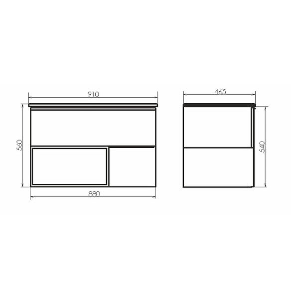 Тумба подвесная с раковиной Comforty Франкфурт 900x465x560 дуб шоколадно-коричневый (00004150657)