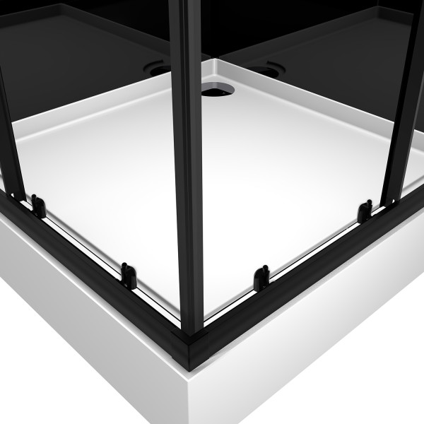 Душевая кабина Loranto Neo 90x90x190 стекло прозрачное, профиль черный (CS-21801-BP)