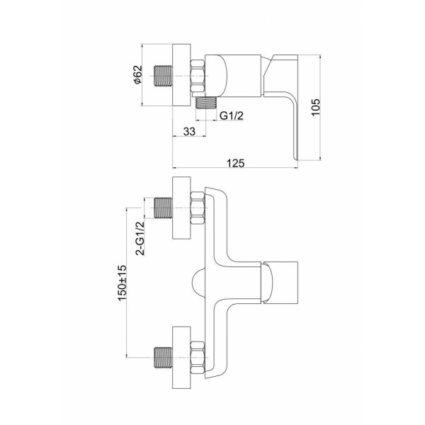 Смеситель для душа Cersanit Geo хром (А63041)