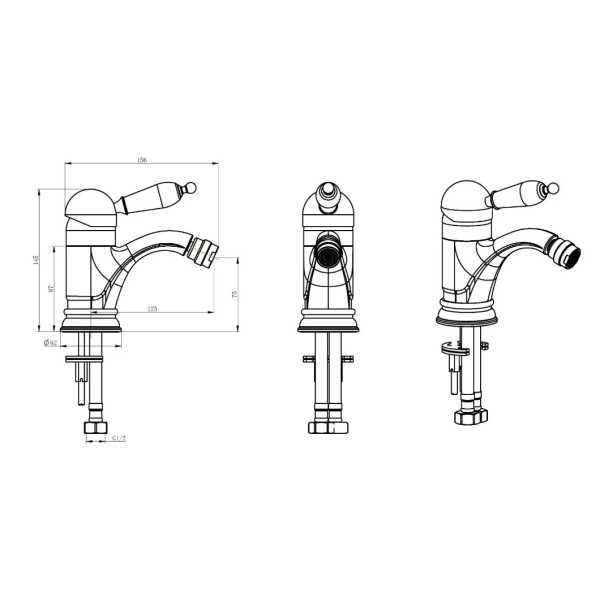 Смеситель для биде Boheme Provanse бронзовый (366)