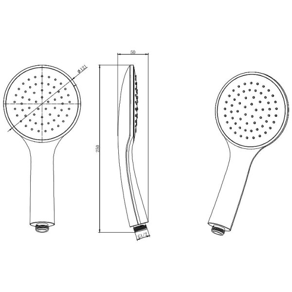 Душевая лейка Aquatek черный матовый (AQ2001MB)