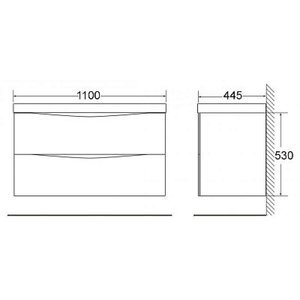 Тумба подвесная BelBagno Marino-H60 110 Rovere Nature (MARINO-H60-1100-2C-SO-RN-P)