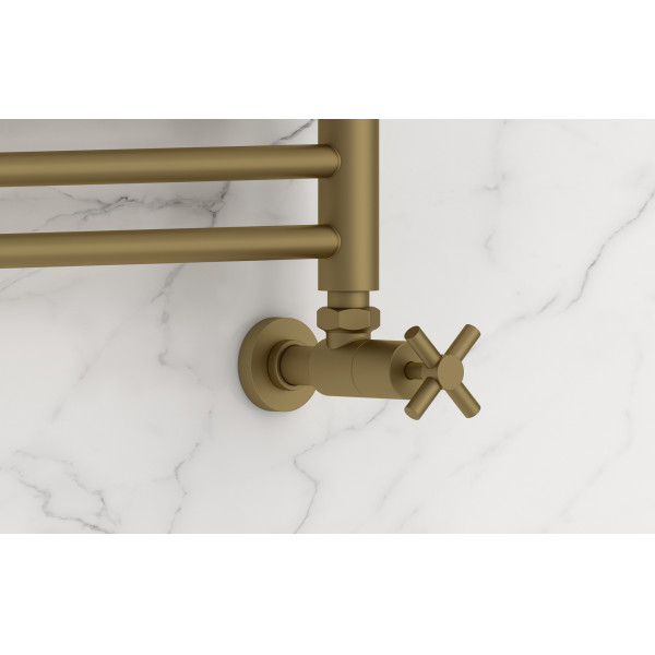 Вентиль Сунержа угловой (крест) 1/2"Нx1/2"Н матовое золото (032-1408-1212)
