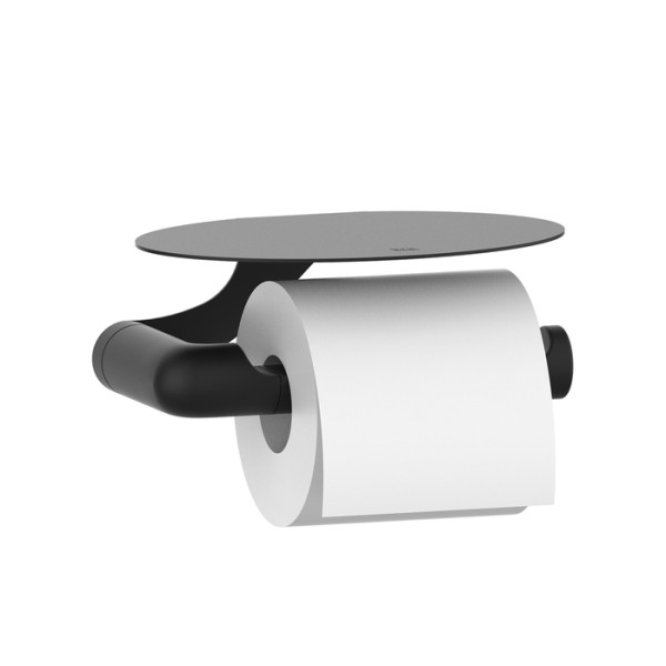 Бумагодержатель NOA с овальной полкой нержавеющая сталь черный матовый Iddis (NOABL00i43)