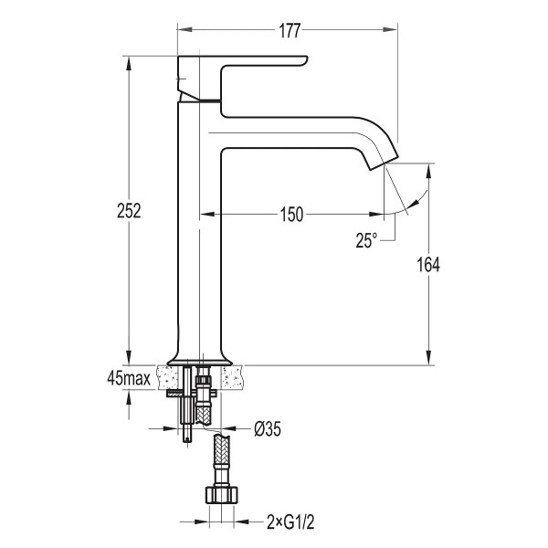 Смеситель для раковины Cezares Eco брашированное золото (ECO-LC-BORO-W0)