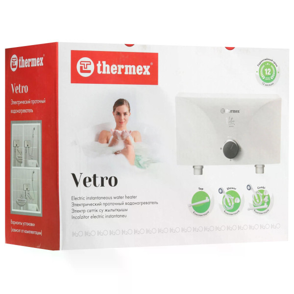 Водонагреватель проточный Thermex Vetro 5500 shower белый (211068) Водонагреватель проточный Thermex Vetro 5500 shower белый (211068)