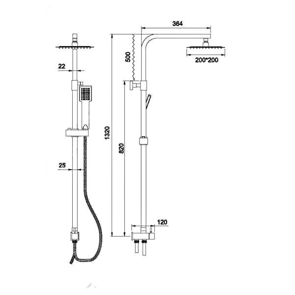 Душевой гарнитур Ledeme с керам.переключателем с тропическим душем (L2416) Душевой гарнитур Ledeme с керам.переключателем с тропическим душем (L2416)