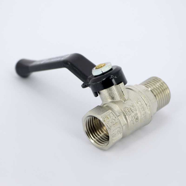 Кран Bugatti 1/2" ВН шаровый Arizona 605 (черная ручка) (06050007)