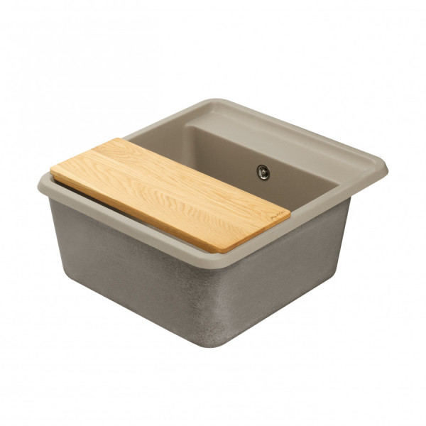 Мойка для кухни врезная Aquaton Беллис 510x570x250 серый шелк (1.A724.9.32B.S25.0)