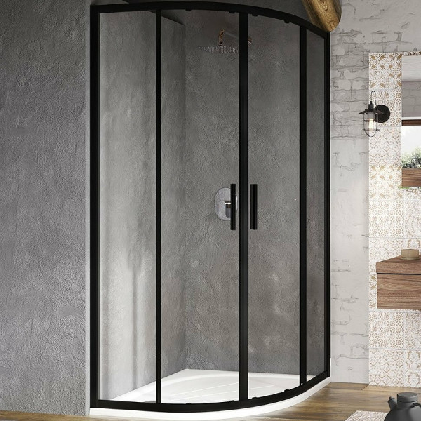 Душевой уголок Ravak Blix 90x90x195 стекло прозрачное, профиль черный матовый (X3BM7030Z1)