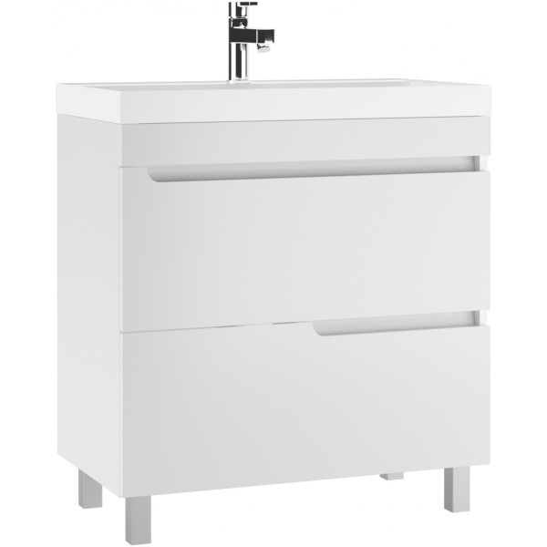 Тумба напольная Bazis 80 Веста с двумя ящиками В2 Айсберг Домино (DV5908T)