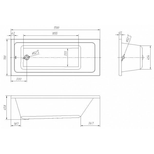 Ванна ABS Loranto Novaro La 170x70 (CS00078488)