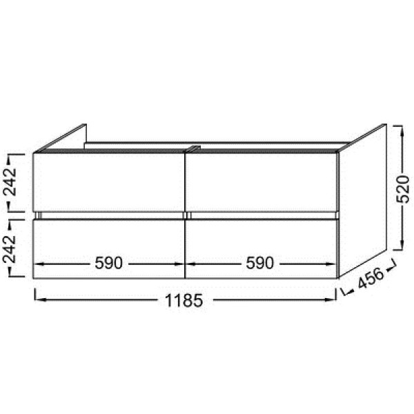 Тумба подвесная Jacob Delafon Tolbiac 118,5 белый (EB2384-J5)