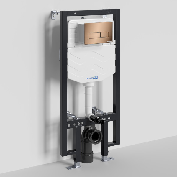 Инсталляция для унитаза WasserKRAFT Vils с клавишей смыва золото розовое (56TLT.010.ME.RG03)