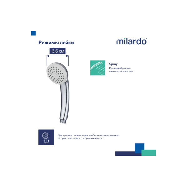 Душевая лейка Milardo Essential хром (1401F66M18) Душевая лейка Milardo Essential хром (1401F66M18)