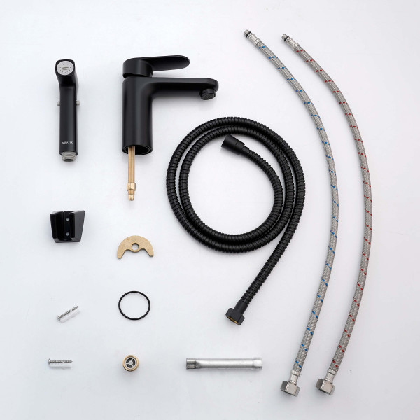 Смеситель для раковины Aquatek Ника черный матовый (AQ1812MB) Смеситель для раковины Aquatek Ника черный матовый (AQ1812MB)