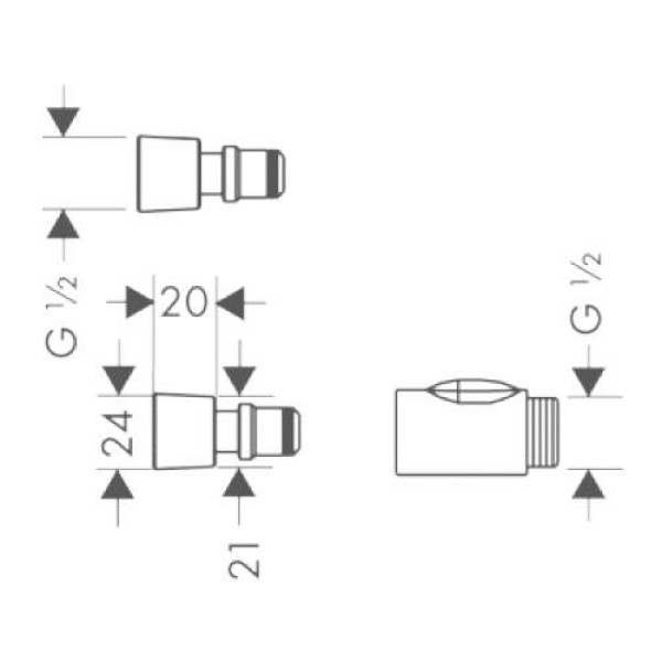 Адаптер Hansgrohe хром (28346000)