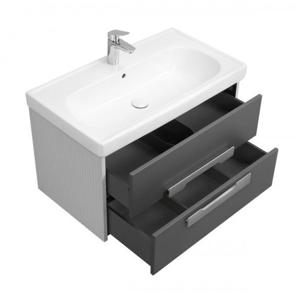 Тумба подвесная Aquaton Ар-Деко 806x453x450 серый кобальт (1.A280.4.01D.D8D.0)