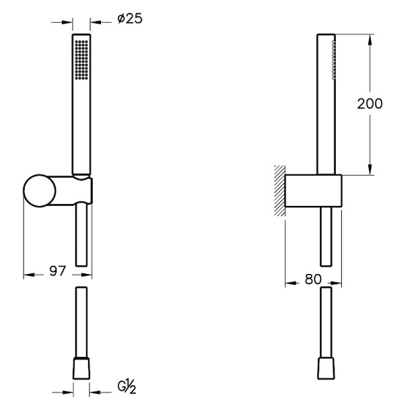 Душевой гарнитур Vitra Origin с ручным душем хром (A45543)