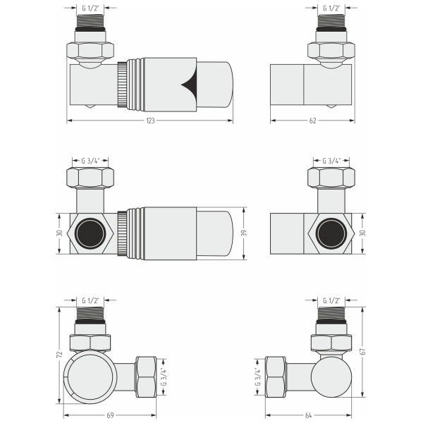 Терморегулятор автоматический Сунержа 1/2"х3/4" НР/НГ 3D левый, набор, матовый черный - сталь (31-1421-6205) Терморегулятор автоматический Сунержа 1/2"х3/4" НР/НГ 3D левый, набор, матовый черный - сталь (31-1421-6205)