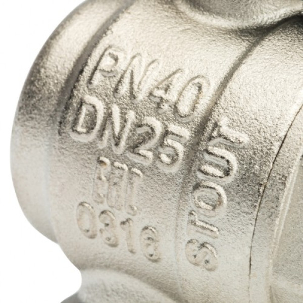 Кран 1" шаровый угловой со сгоном Stout (черная бабочка, полнопроходной) SVB-0008-000025 Кран 1" шаровый угловой со сгоном Stout (черная бабочка, полнопроходной) SVB-0008-000025