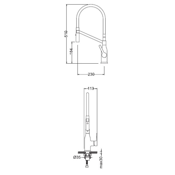 Смеситель для кухни Zeegres Z.LAZIO с душем (65085601)