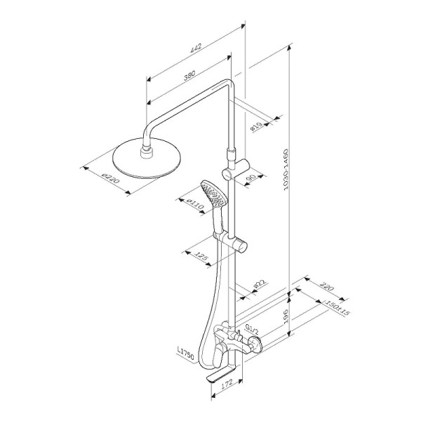 Душевая система AM.PM Sunny хром (F0785C900)