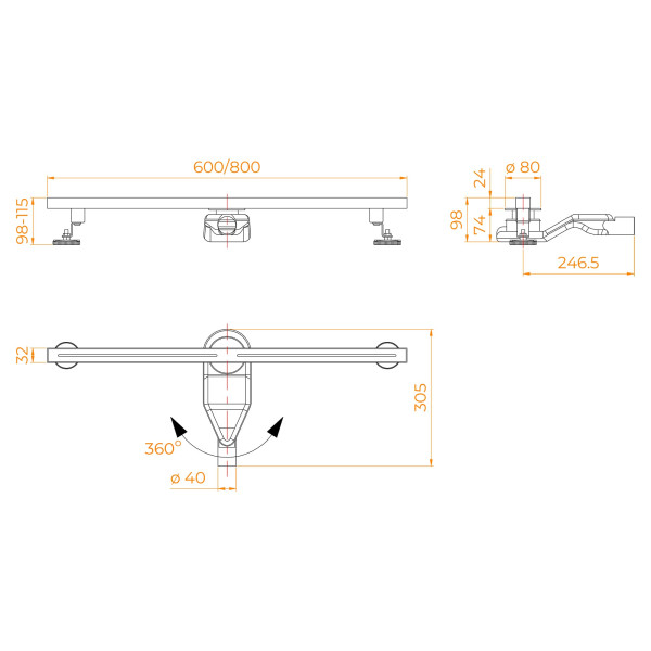 Душевой трап RGW SDR-52Gr 80 см серый (76215280-11) Душевой трап RGW SDR-52Gr 80 см серый (76215280-11)