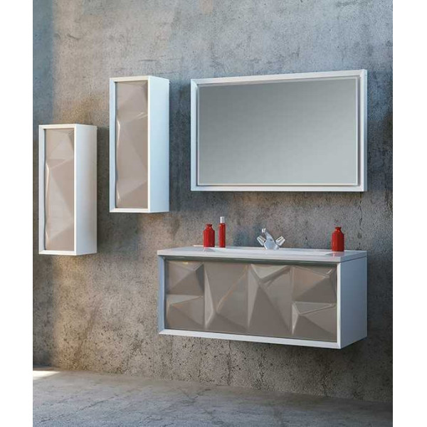 Пенал подвесной Marka One Romb 300*225*800 капучино (У73556)