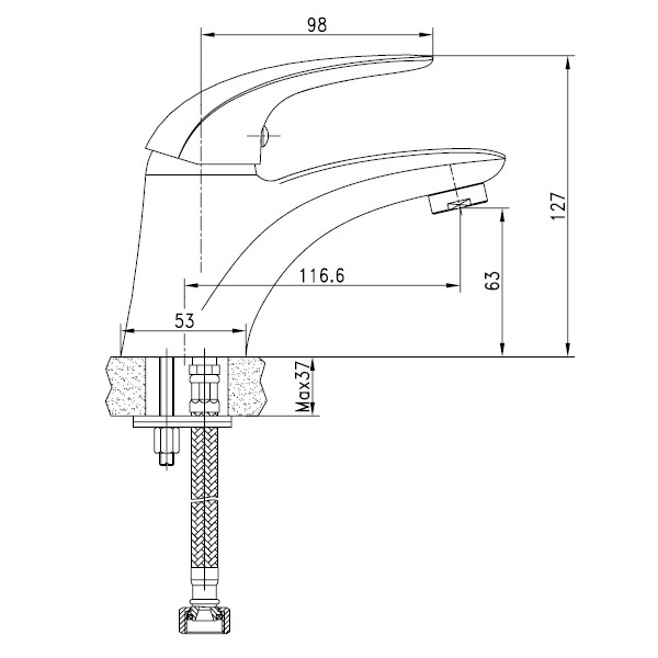 Смеситель для раковины Aquanet Cobra SD90363-3 с гигиеническим душем (00187204)