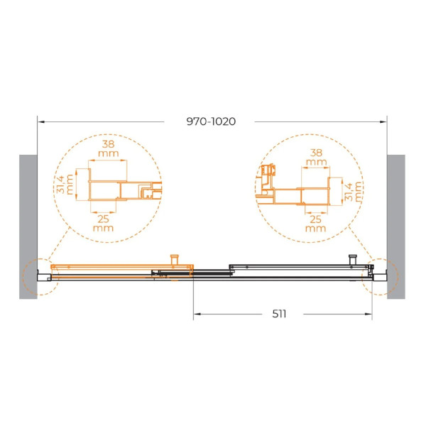 Душевая дверь Cezares Molveno 100x195 стекло прозрачное, профиль брашированное золото (MOLVENO-BF-3-100-C-BORO-IV) Душевая дверь Cezares Molveno 100x195 стекло прозрачное, профиль брашированное золото (MOLVENO-BF-3-100-C-BORO-IV)