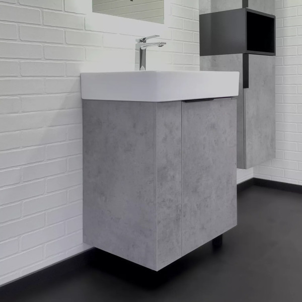 Тумба подвесная с раковиной Comforty Асти 600x455x860 дуб светлый (00-00019190)