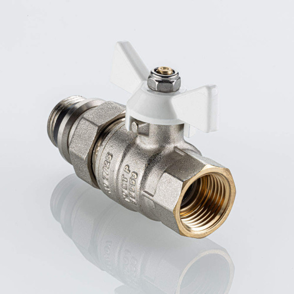 Кран 3/4" шаровый со сгоном Valtec Base-ГОСТ (белая бабочка, o-ring) VT.227S.NRW.05