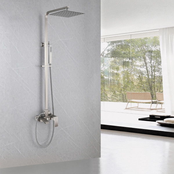 Душевая система Abber Wasserfal с изливом сатин (AF8616SPL)