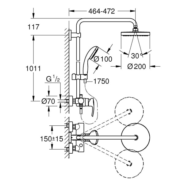 Душевая система Grohe Tempesta New (26244001) Душевая система Grohe Tempesta New (26244001)