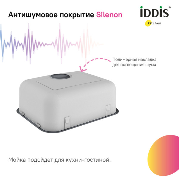 Мойка встраиваемая Iddis Mate 53,3x43,3x20 Mate сифоном графит (MAT53GMi77)