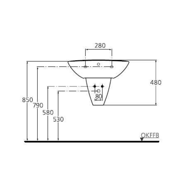 Полупьедестал для раковины Ideal Standard Connect 340x280x195 (E797401)