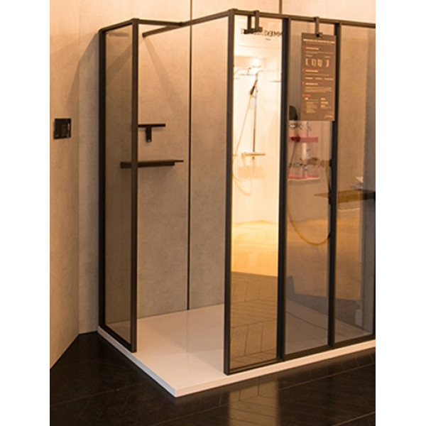 Душевое ограждение Jacob Delafon Nouvelle 47x200 стекло тонированное, профиль черный (E94WS40-VTG)