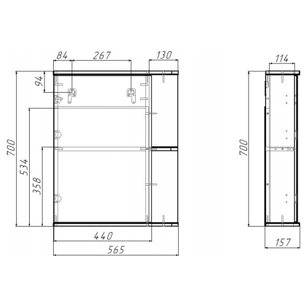 Шкаф зеркальный Домино Норма 1-55 левый (DA1603HZ) Шкаф зеркальный Домино Норма 1-55 левый (DA1603HZ)